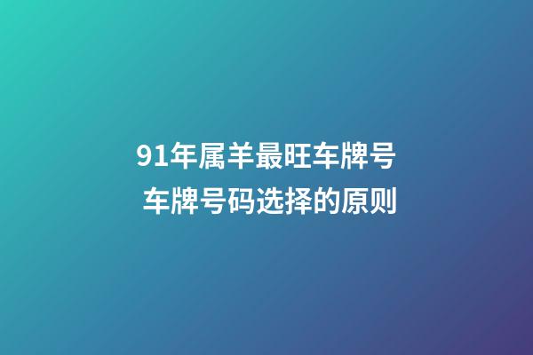91年属羊最旺车牌号 车牌号码选择的原则